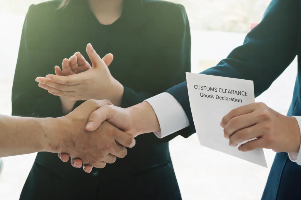 Business partners shaking hands